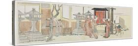 Visiting Oji Inari Shrine, 1801-1805-Katsushika Hokusai-Stretched Canvas