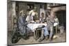 Visiting Pastor Having Dinner with an African-American Family, 1880s-null-Mounted Giclee Print