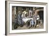 Visiting Pastor Having Dinner with an African-American Family, 1880s-null-Framed Giclee Print