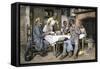 Visiting Pastor Having Dinner with an African-American Family, 1880s-null-Framed Stretched Canvas