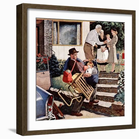 "Visiting the Grandparents", August 3, 1957-Amos Sewell-Framed Giclee Print