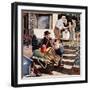 "Visiting the Grandparents", August 3, 1957-Amos Sewell-Framed Premium Giclee Print