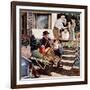 "Visiting the Grandparents", August 3, 1957-Amos Sewell-Framed Giclee Print