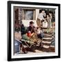 "Visiting the Grandparents", August 3, 1957-Amos Sewell-Framed Giclee Print