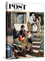 "Visiting the Grandparents" Saturday Evening Post Cover, August 3, 1957-Amos Sewell-Stretched Canvas