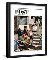 "Visiting the Grandparents" Saturday Evening Post Cover, August 3, 1957-Amos Sewell-Framed Giclee Print