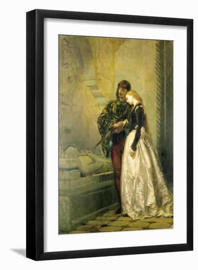 Visiting the Tomb of Romeo and Juliet, 1861-1862-Tranquillo Cremona-Framed Giclee Print