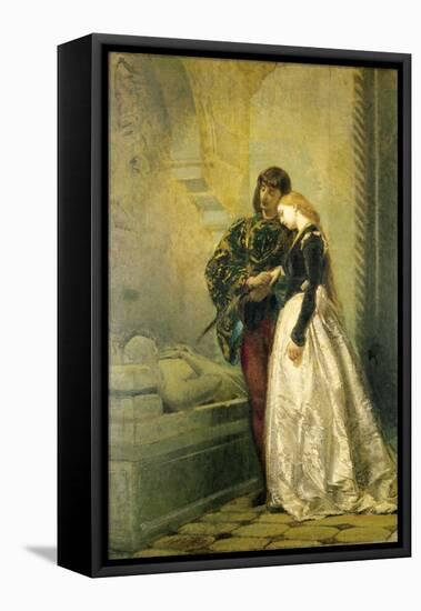 Visiting the Tomb of Romeo and Juliet, 1861-1862-Tranquillo Cremona-Framed Stretched Canvas