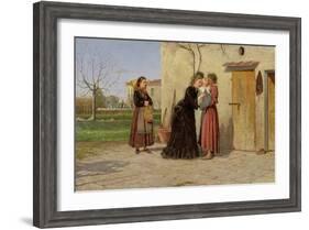 Visiting the Wet-Nurse-Silvestro Lega-Framed Giclee Print