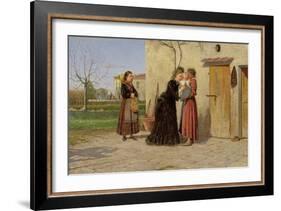 Visiting the Wet-Nurse-Silvestro Lega-Framed Giclee Print