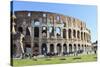 Visitors and Horse Carriages Beside the Outer Wall of the Colosseum, Forum Area, Rome-Eleanor Scriven-Stretched Canvas