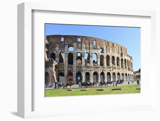 Visitors and Horse Carriages Beside the Outer Wall of the Colosseum, Forum Area, Rome-Eleanor Scriven-Framed Photographic Print