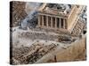 Visitors are Seen Outside the Ancient Parthenon Temple-null-Stretched Canvas