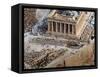 Visitors are Seen Outside the Ancient Parthenon Temple-null-Framed Stretched Canvas