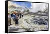 Visitors at an Active Andesite Stratovolcano on White Island, North Island, New Zealand, Pacific-Michael Nolan-Framed Stretched Canvas