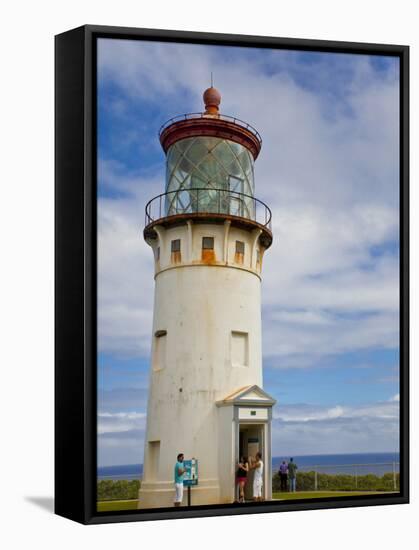 Visitors at Kilauea Lighthouse, Kauai, Hawaii, USA-Fred Lord-Framed Stretched Canvas