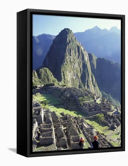 Visitors at the Ancient Ruins of Machu Picchu, Andes Mountains, Peru-Keren Su-Framed Stretched Canvas