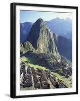 Visitors at the Ancient Ruins of Machu Picchu, Andes Mountains, Peru-Keren Su-Framed Premium Photographic Print