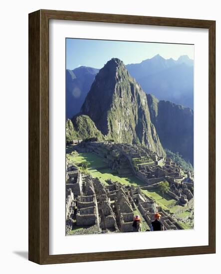 Visitors at the Ancient Ruins of Machu Picchu, Andes Mountains, Peru-Keren Su-Framed Photographic Print