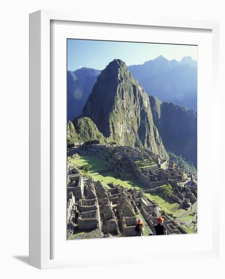 Visitors at the Ancient Ruins of Machu Picchu, Andes Mountains, Peru-Keren Su-Framed Photographic Print