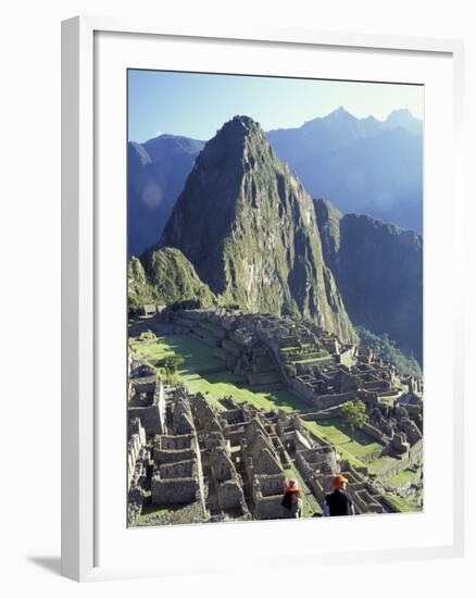 Visitors at the Ancient Ruins of Machu Picchu, Andes Mountains, Peru-Keren Su-Framed Photographic Print