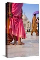 Visitors in Front of the Taj Mahal, UNESCO World Heritage Site, Agra, Uttar Pradesh, India, Asia-Gavin Hellier-Stretched Canvas