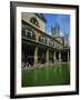 Visitors in the Roman Baths, with the Abbey Beyond in Bath, Avon, England, UK-null-Framed Photographic Print