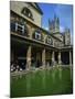 Visitors in the Roman Baths, with the Abbey Beyond in Bath, Avon, England, UK-null-Mounted Photographic Print