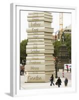 Visitors Look at a Sculpture Erected by the Initiative "Germany - Land of Ideas"-null-Framed Premium Photographic Print