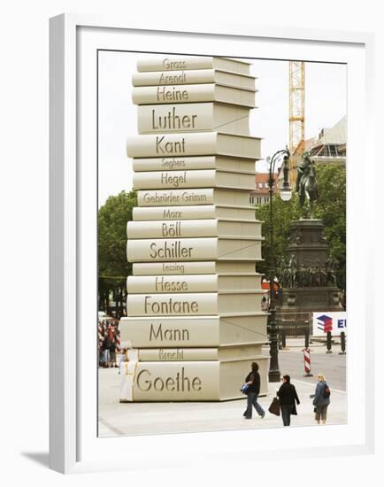 Visitors Look at a Sculpture Erected by the Initiative "Germany - Land of Ideas"-null-Framed Premium Photographic Print