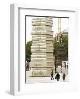 Visitors Look at a Sculpture Erected by the Initiative "Germany - Land of Ideas"-null-Framed Photographic Print