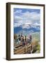 Visitors on a Viewing Platform on Sulphur Mountain Summit Overlooking Banff National Park-Neale Clark-Framed Photographic Print