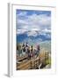 Visitors on a Viewing Platform on Sulphur Mountain Summit Overlooking Banff National Park-Neale Clark-Framed Photographic Print