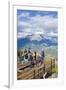 Visitors on a Viewing Platform on Sulphur Mountain Summit Overlooking Banff National Park-Neale Clark-Framed Photographic Print