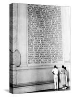 Visitors Reading the Inscription of Pres. Abraham Lincoln's Gettysburg Address, Lincoln Memorial-Thomas D^ Mcavoy-Stretched Canvas