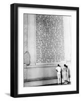 Visitors Reading the Inscription of Pres. Abraham Lincoln's Gettysburg Address, Lincoln Memorial-Thomas D^ Mcavoy-Framed Photographic Print