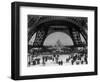 Visitors Strolling Around the Eiffel Tower-null-Framed Photographic Print