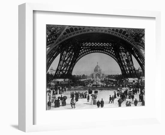 Visitors Strolling Around the Eiffel Tower-null-Framed Photographic Print