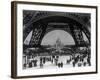 Visitors Strolling Around the Eiffel Tower-null-Framed Photographic Print