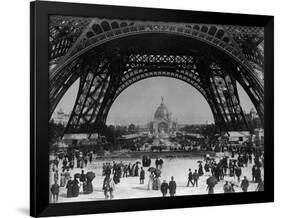 Visitors Strolling Around the Eiffel Tower-null-Framed Photographic Print