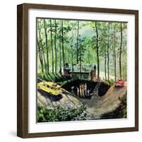 "Visitors to Cabin in the Woods", August 23, 1958-Thornton Utz-Framed Premium Giclee Print