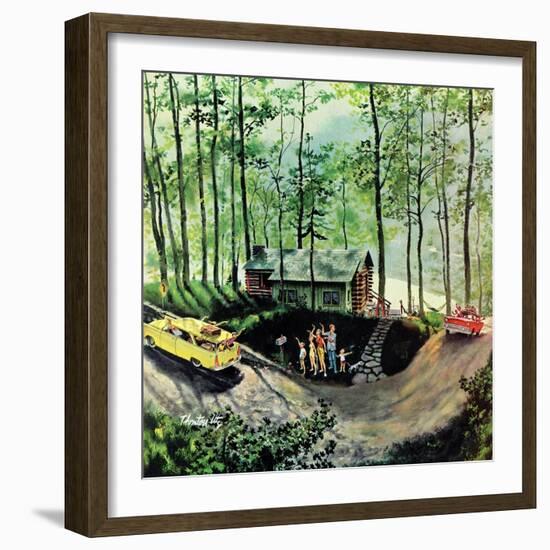 "Visitors to Cabin in the Woods", August 23, 1958-Thornton Utz-Framed Premium Giclee Print