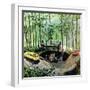 "Visitors to Cabin in the Woods", August 23, 1958-Thornton Utz-Framed Premium Giclee Print