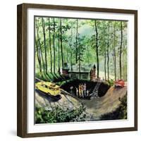 "Visitors to Cabin in the Woods", August 23, 1958-Thornton Utz-Framed Giclee Print