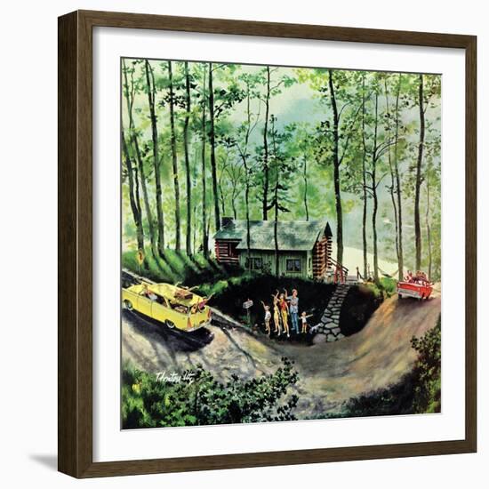 "Visitors to Cabin in the Woods", August 23, 1958-Thornton Utz-Framed Giclee Print