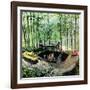 "Visitors to Cabin in the Woods", August 23, 1958-Thornton Utz-Framed Giclee Print