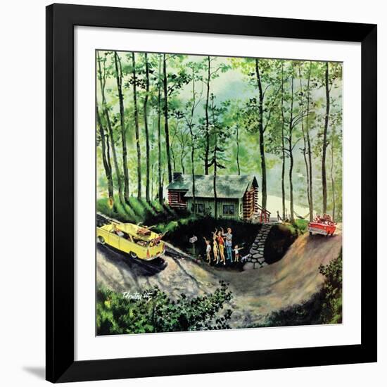 "Visitors to Cabin in the Woods", August 23, 1958-Thornton Utz-Framed Giclee Print