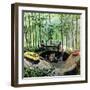 "Visitors to Cabin in the Woods", August 23, 1958-Thornton Utz-Framed Giclee Print