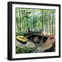 "Visitors to Cabin in the Woods", August 23, 1958-Thornton Utz-Framed Giclee Print