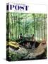 "Visitors to Cabin in the Woods" Saturday Evening Post Cover, August 23, 1958-Thornton Utz-Stretched Canvas